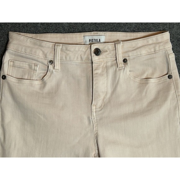 Pistola Jennifer Blush Pink Mid-Rise Skinny Jeans Raw Hem ~ Size 27 - Picture 5 of 15